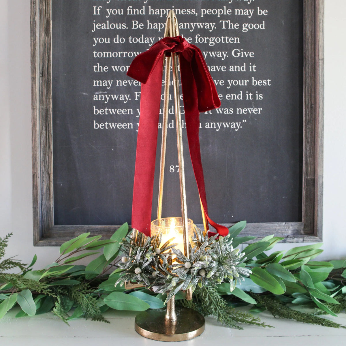 Candle Holder 25 Inch Open Tree Brass Gold