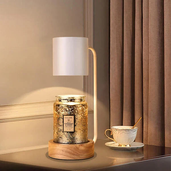 Candle Warmer Lamp Solid Wood Flameless Dimmable Timer