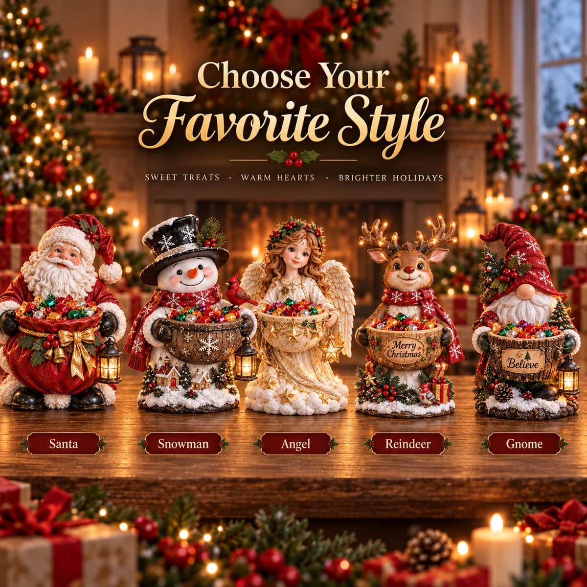 Candy Bowl Lighted Christmas Character Design