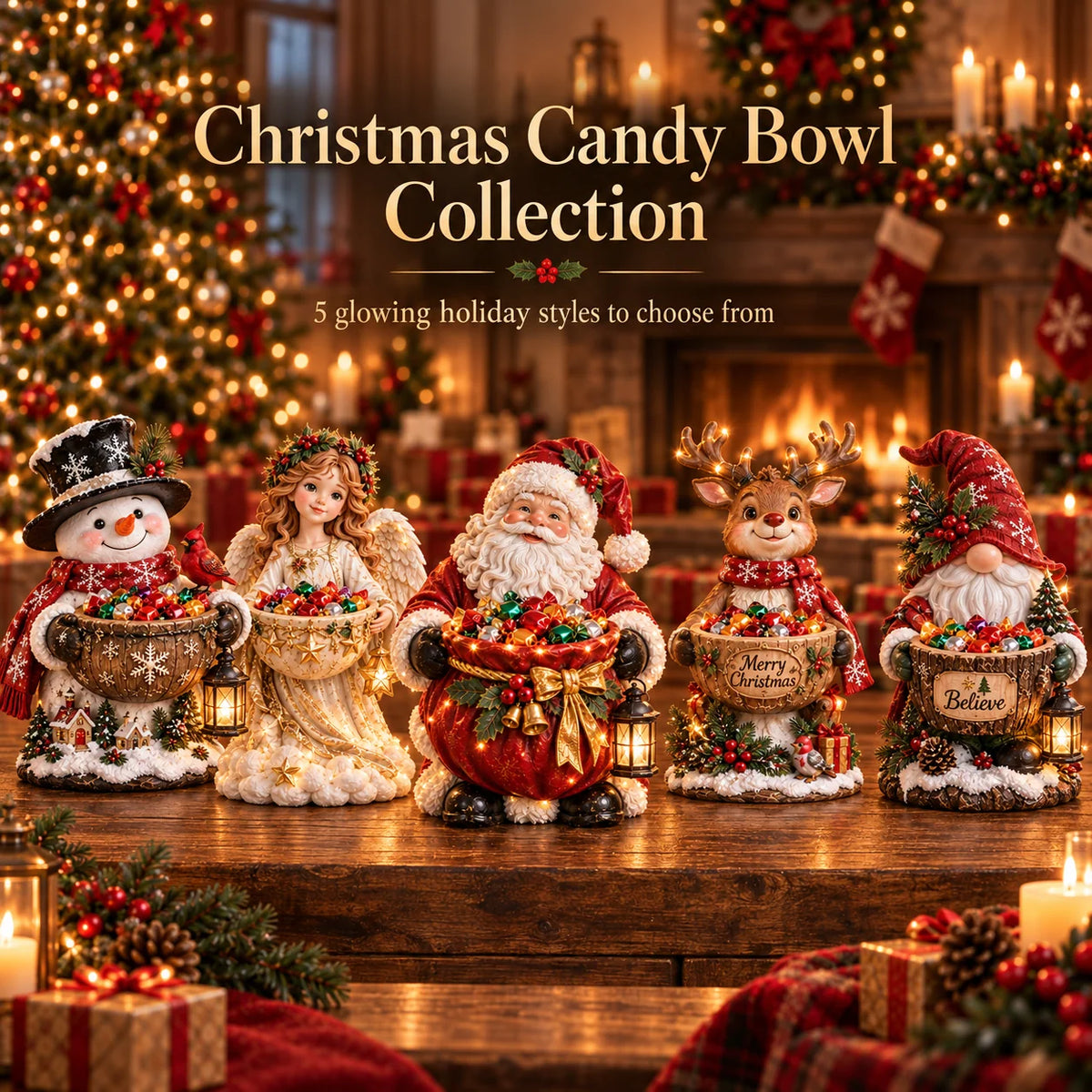 Candy Bowl Lighted Christmas Character Design