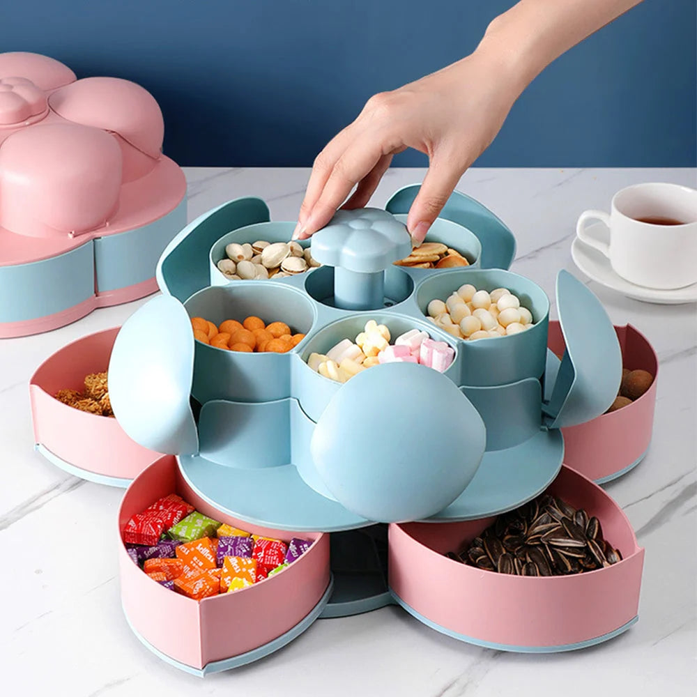 Candy Storage Tray Two-Tier Rotating Divided Compartments