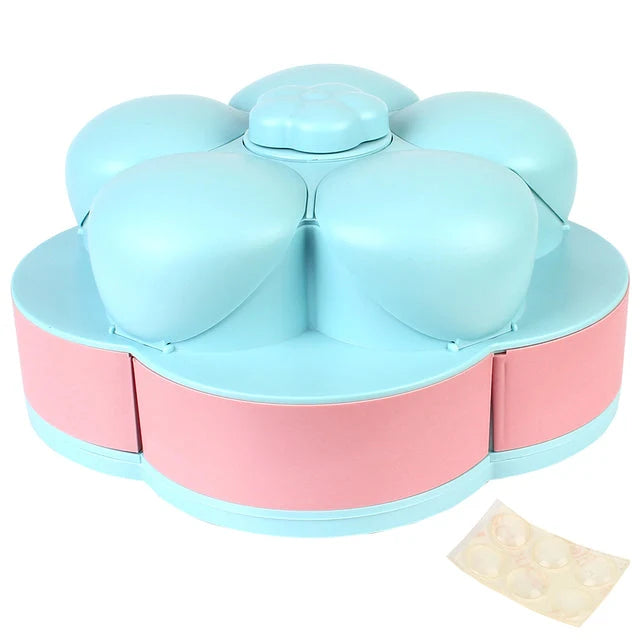 Candy Storage Tray Two-Tier Rotating Divided Compartments