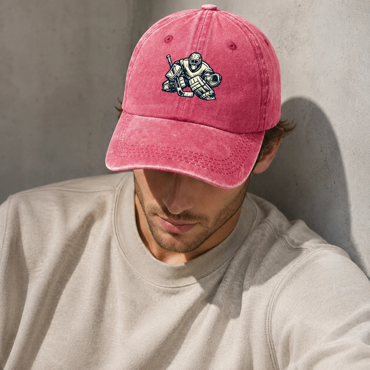 Cap Hockey Goalie Print Curved Brim Adjustable Strap
