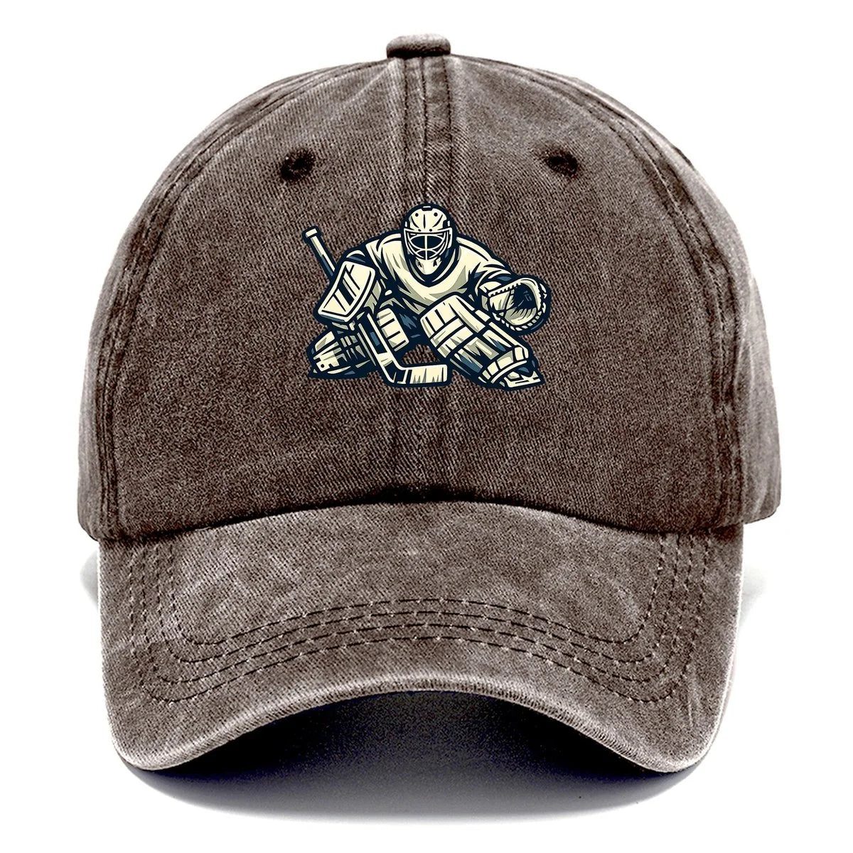 Cap Hockey Goalie Print Curved Brim Adjustable Strap