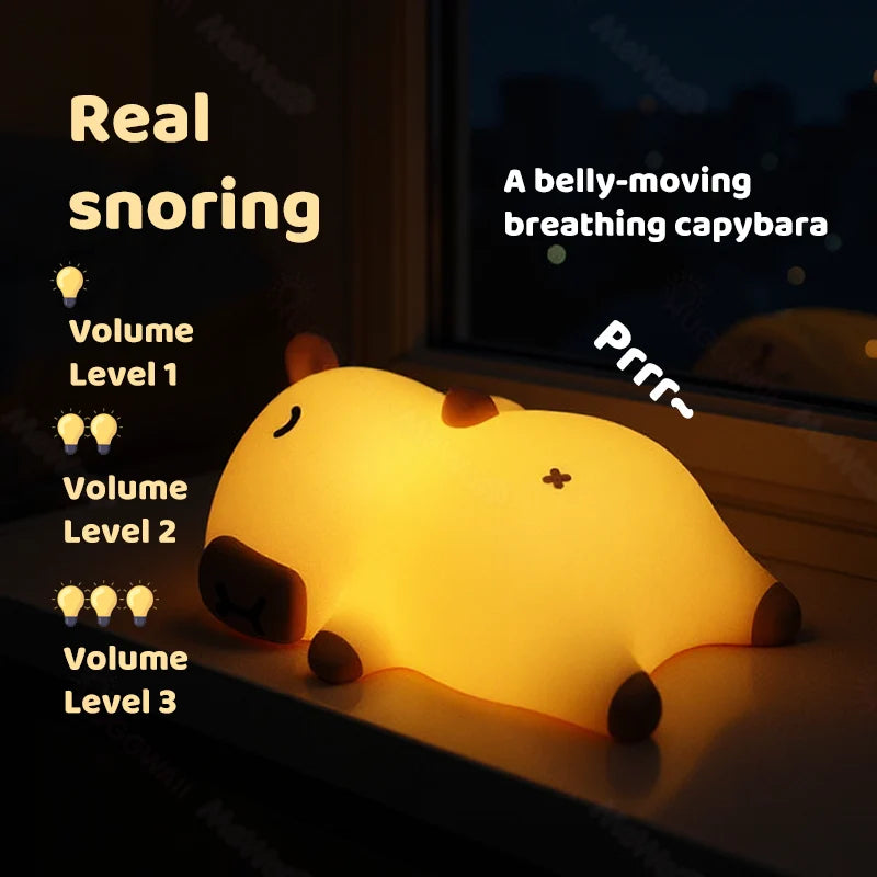 Capybara Night Light Breathing Motion Snoring Sound