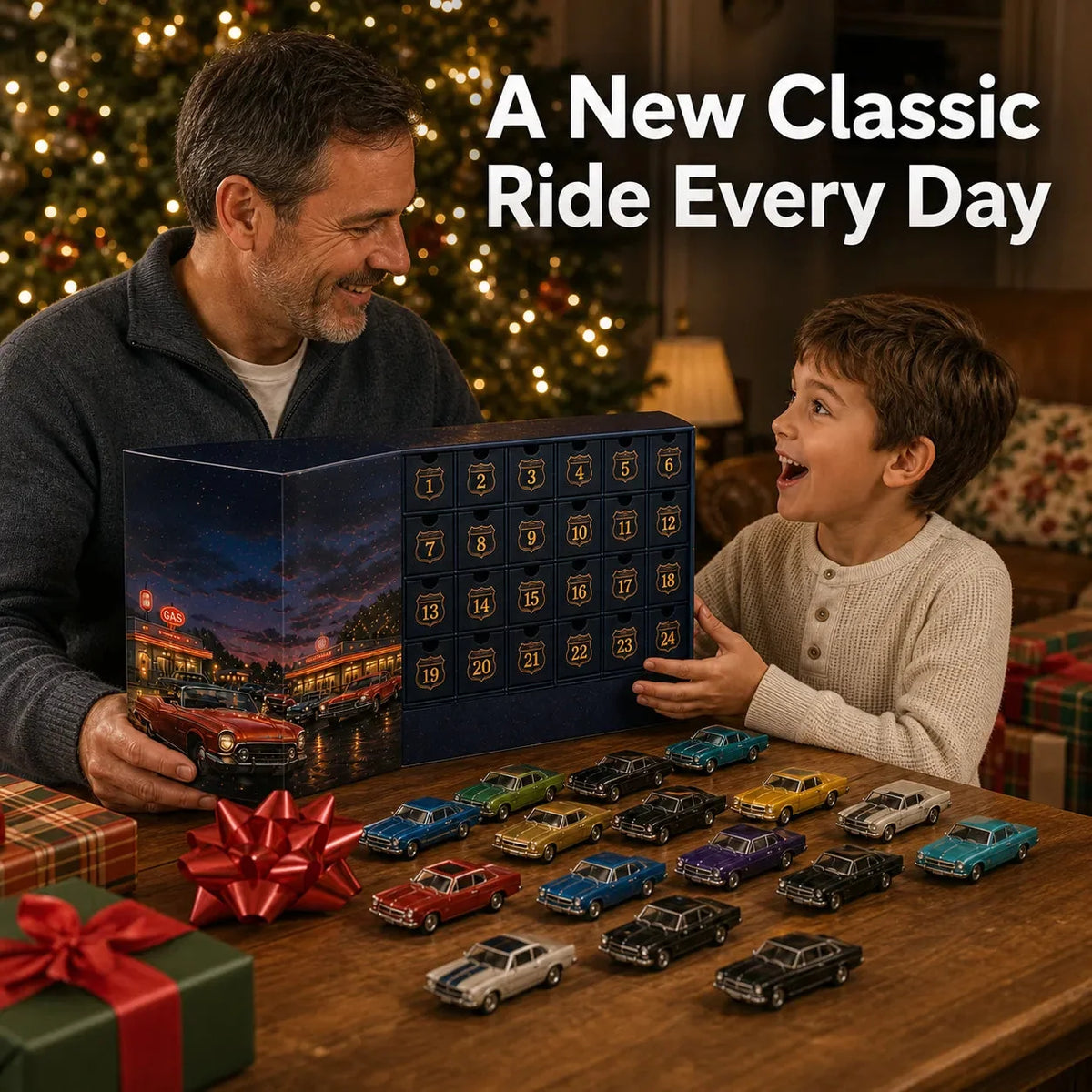 Car Advent Calendar 24 Miniature Classic Cars