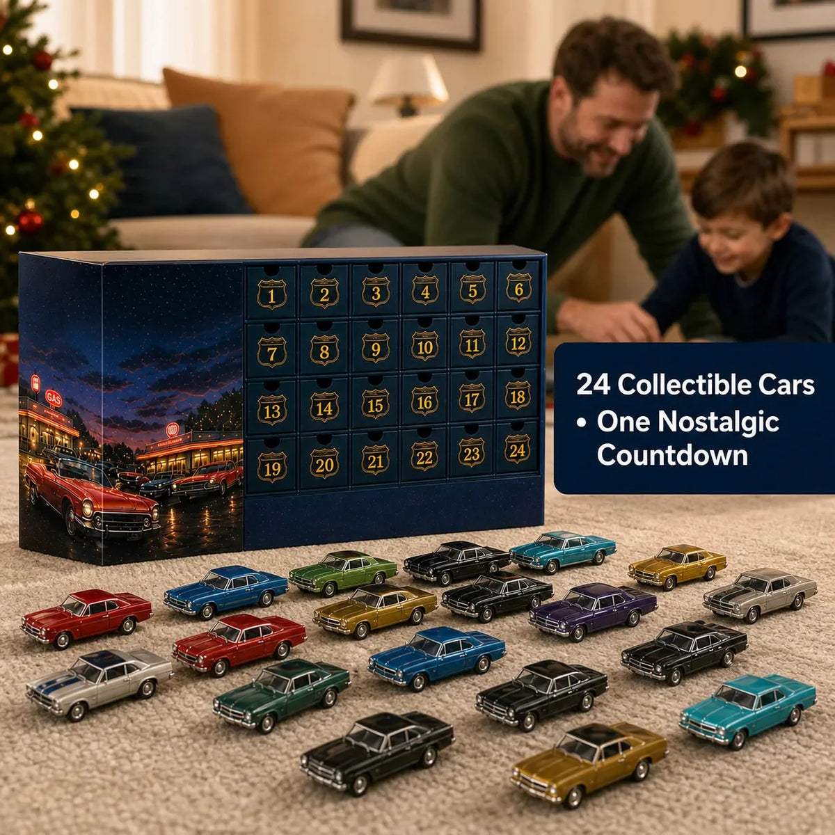 Car Advent Calendar 24 Miniature Classic Cars
