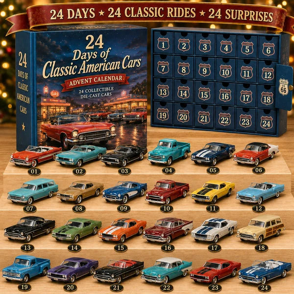 Car Advent Calendar 24 Miniature Classic Cars