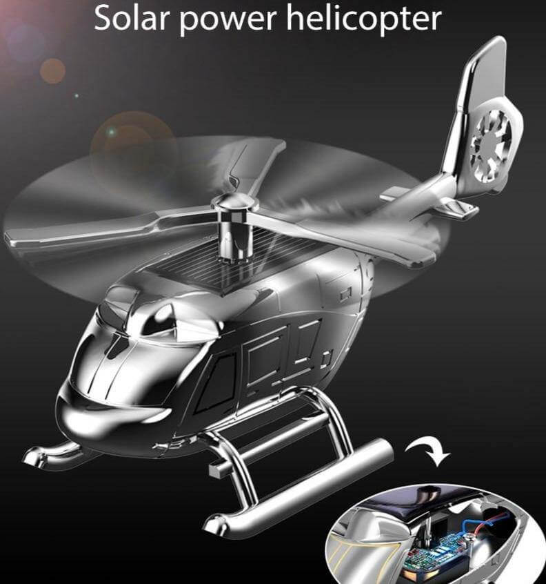 Car Air Freshener Solar-Powered Helicopter Design Long-Lasting Fragrance