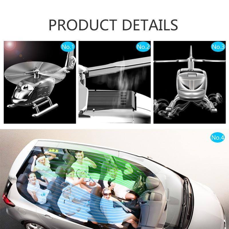 Car Air Freshener Solar-Powered Helicopter Design Long-Lasting Fragrance
