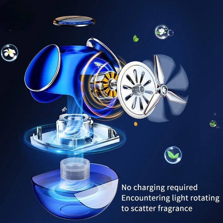 Car Air Freshener Solar-Powered Rotating Design