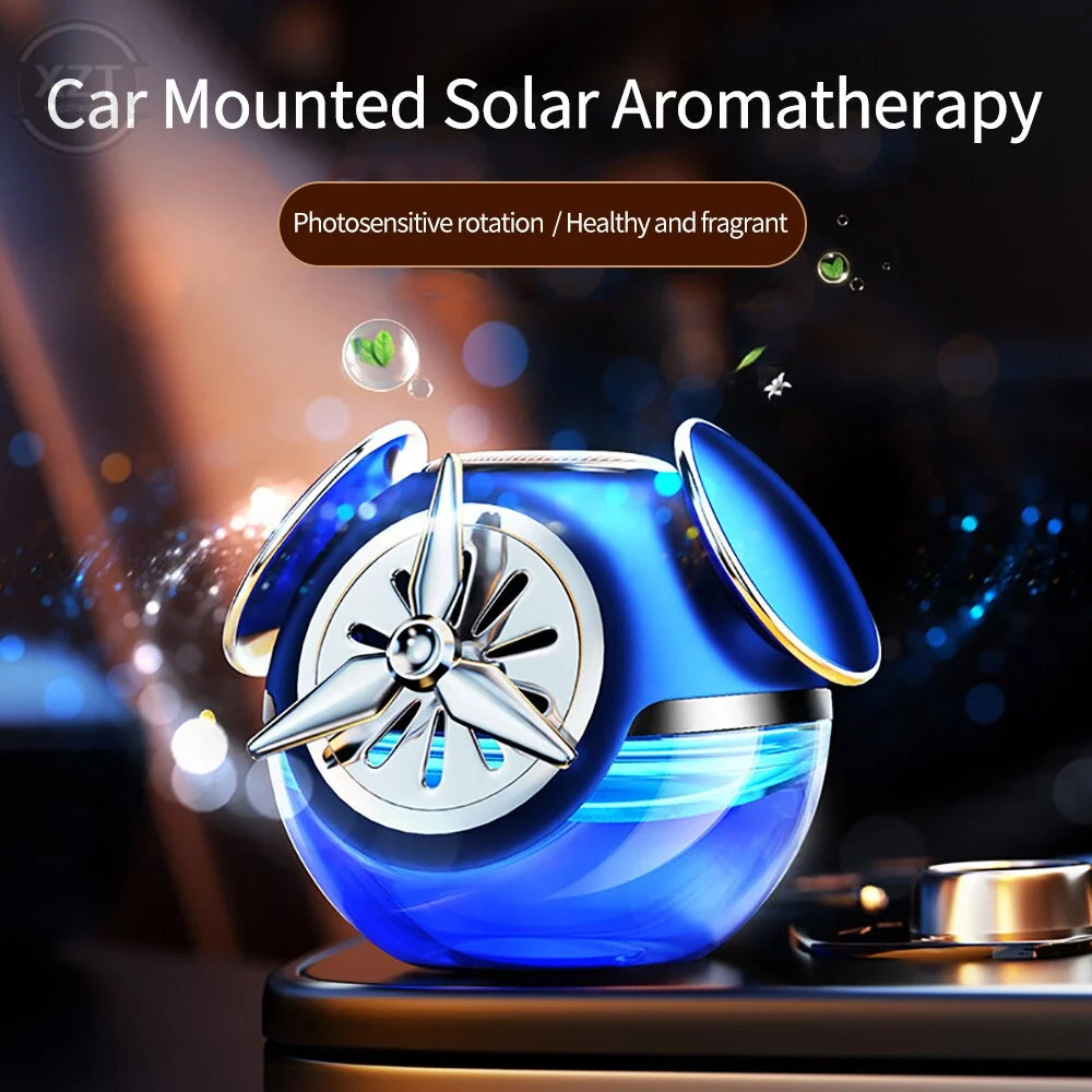 Car Air Freshener Solar-Powered Rotating Design