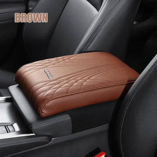 Car Armrest Cover Memory Foam Water-Resistant Faux Leather