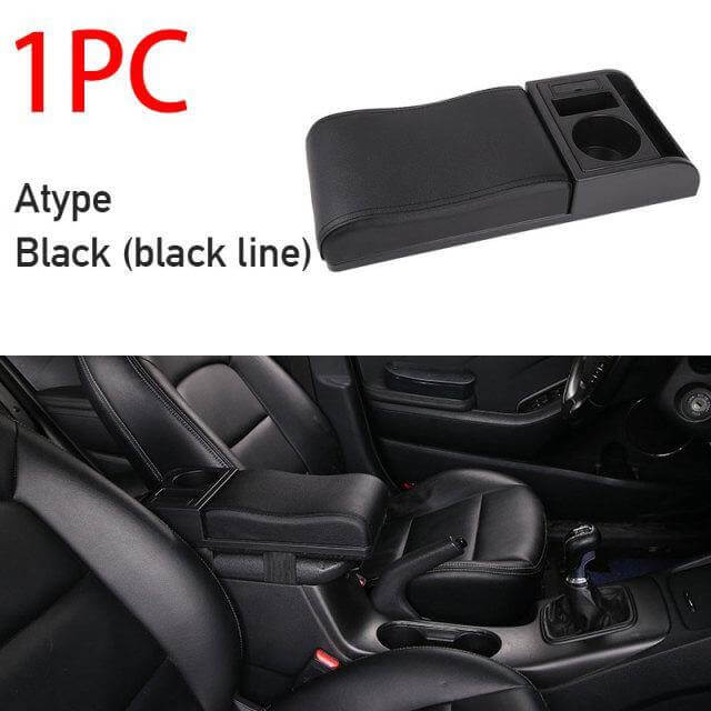 Car Armrest Organizer Dual USB Charging Side Pockets