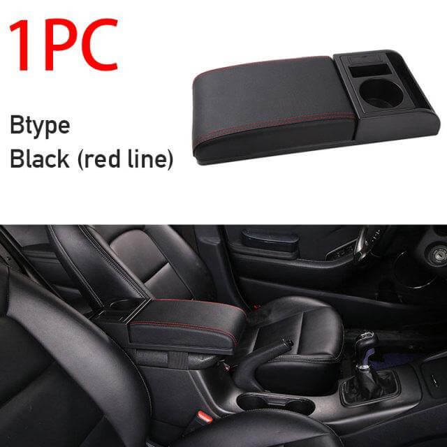 Car Armrest Organizer Dual USB Charging Side Pockets