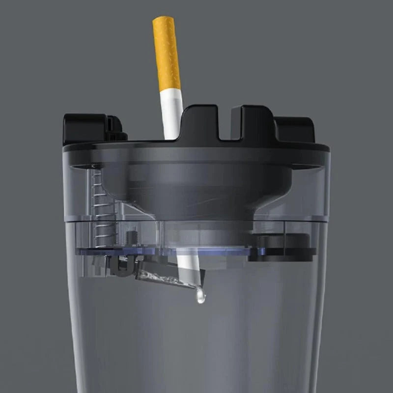 Car Ashtray One-Touch Water Extinguisher Odorless 50-Butt Capacity