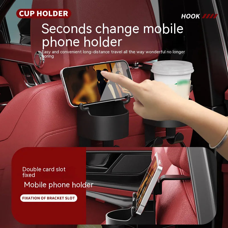 Car Back Seat Organizer Cup & Device Holder ABS