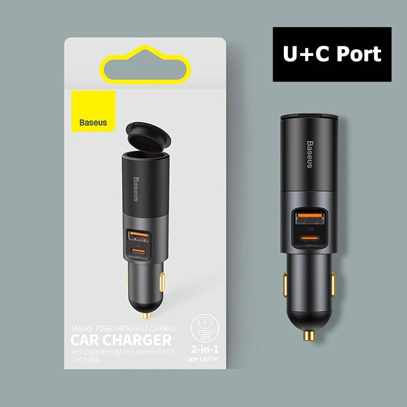 Car Charger Multi-Port USB & USB-C 120W Max Output