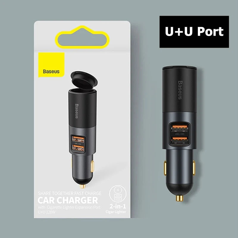Car Charger Multi-Port USB & USB-C 120W Max Output