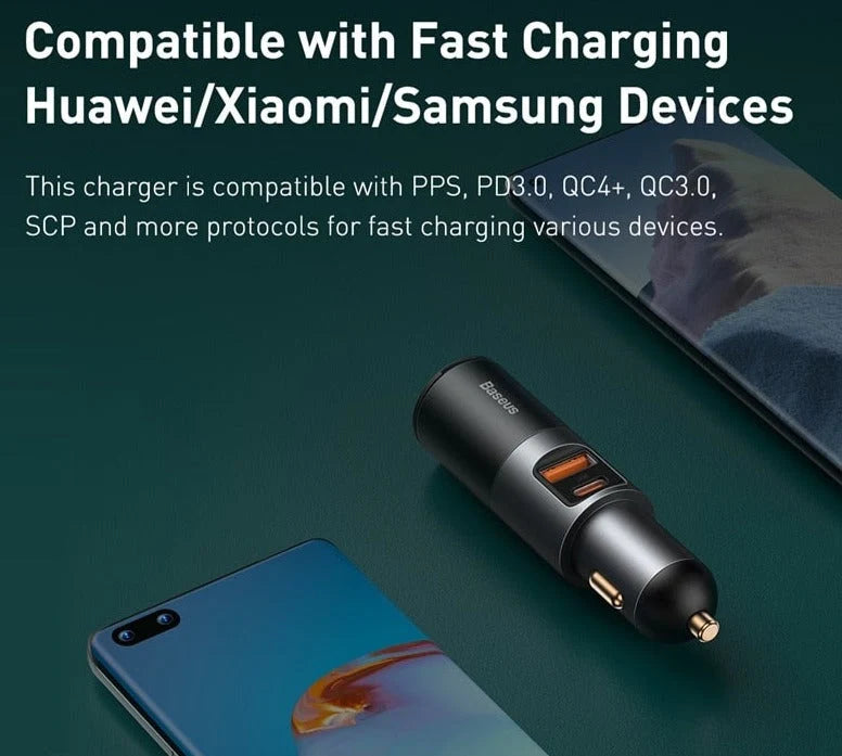 Car Charger Multi-Port USB & USB-C 120W Max Output