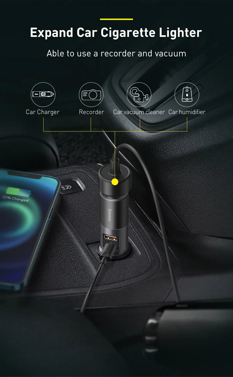 Car Charger Multi-Port USB & USB-C 120W Max Output