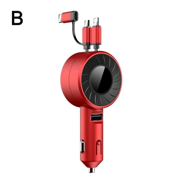 Car Charger Retractable 3-in-1 Fast Charging