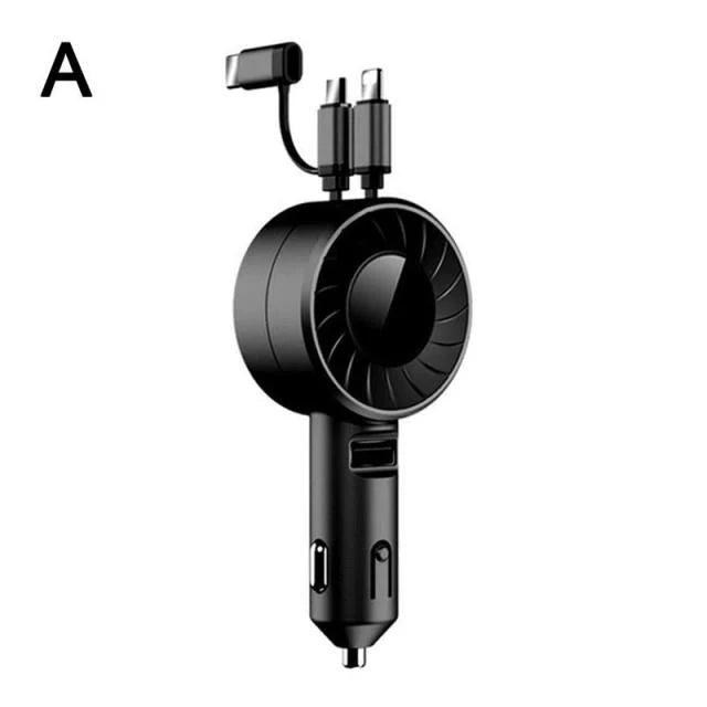 Car Charger Retractable 3-in-1 Fast Charging