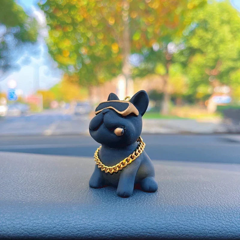 Car Dashboard Bulldog Figurine Resin Compact
