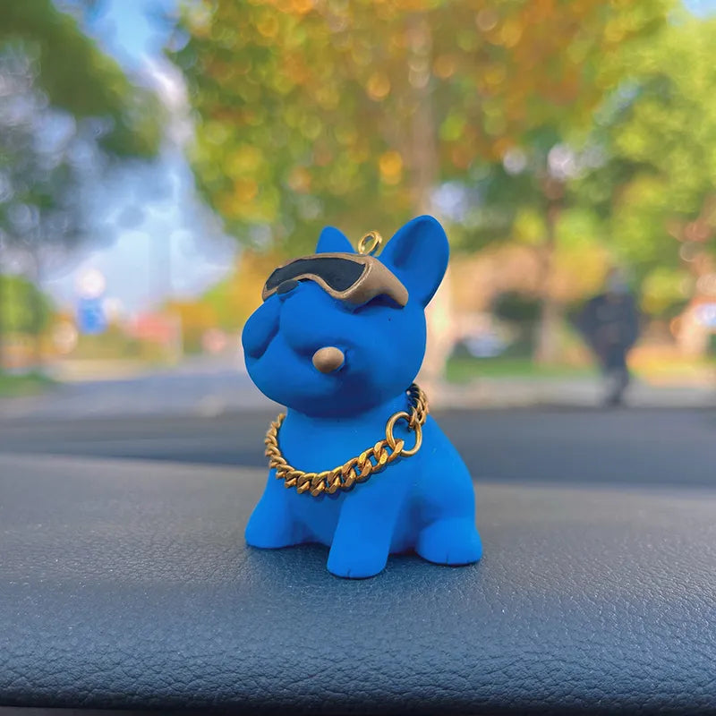 Car Dashboard Bulldog Figurine Resin Compact