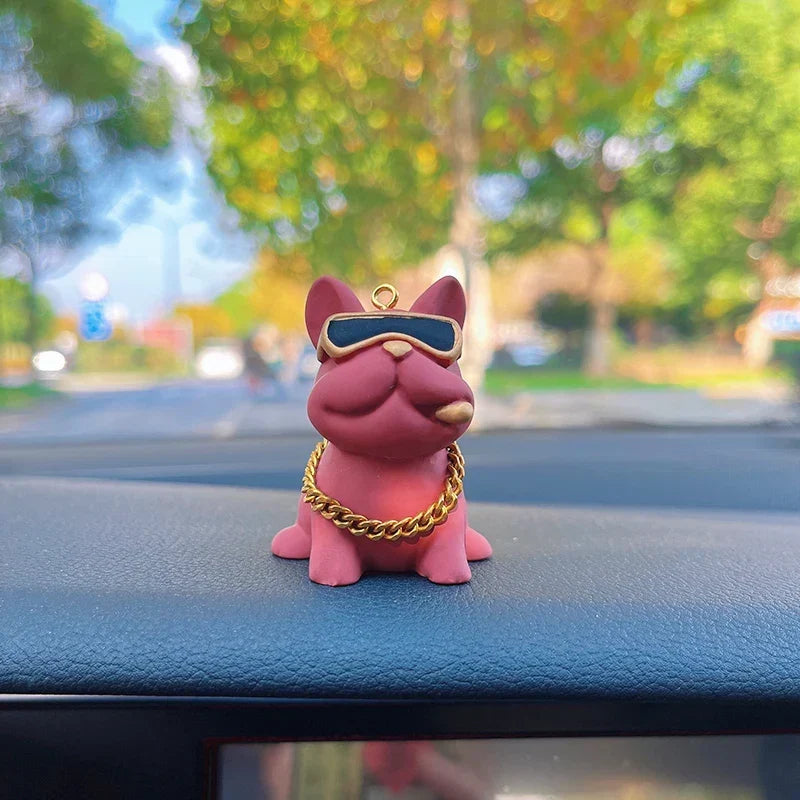 Car Dashboard Bulldog Figurine Resin Compact