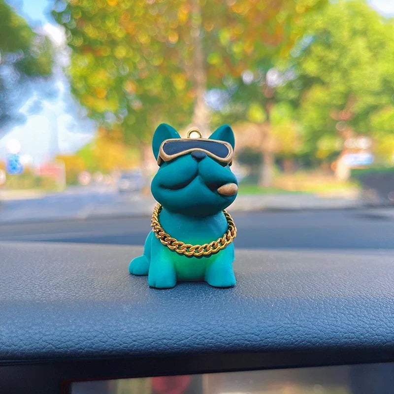 Car Dashboard Bulldog Figurine Resin Compact