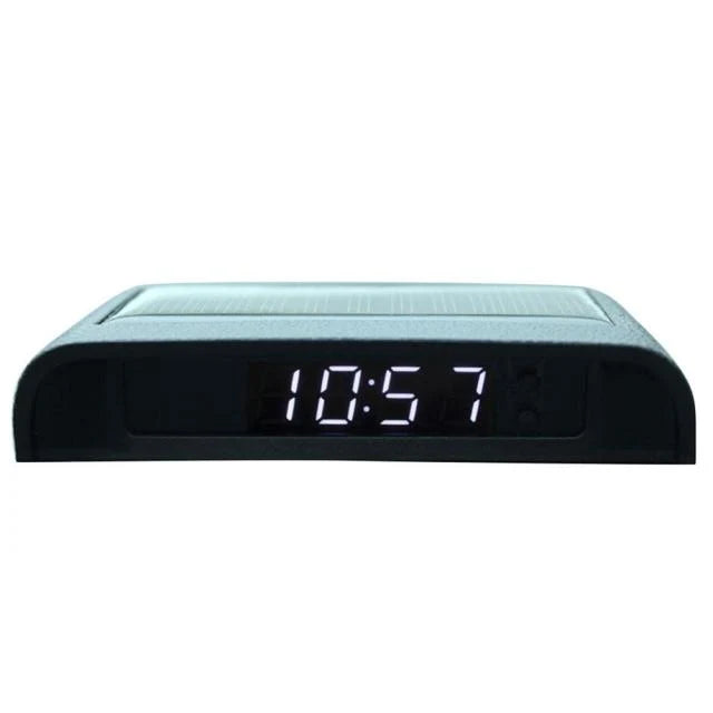 Car Dashboard Clock Solar-Powered Auto-Brightness Display