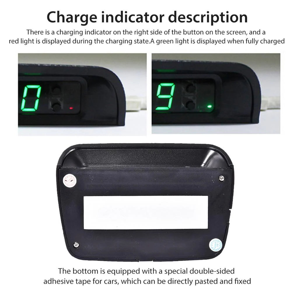 Car Dashboard Clock Solar-Powered Auto-Brightness Display