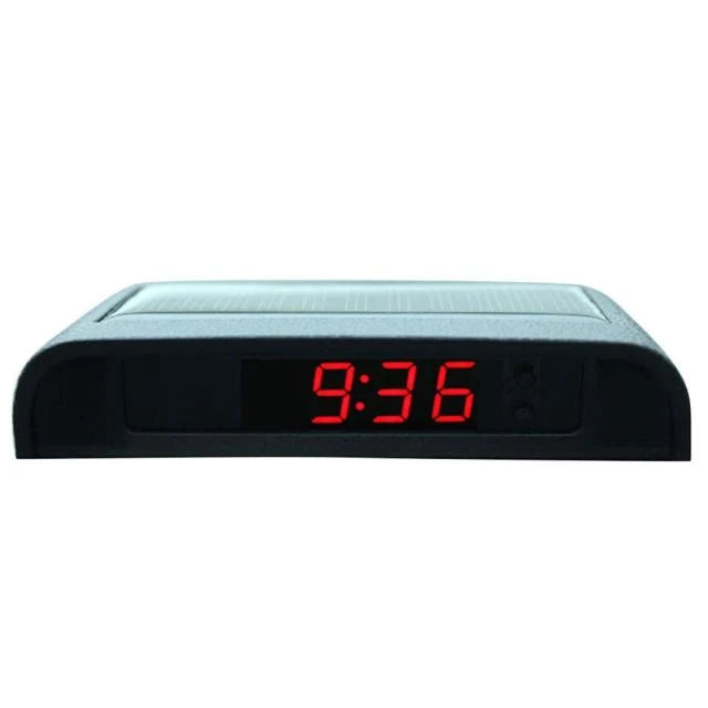 Car Dashboard Clock Solar-Powered Auto-Brightness Display