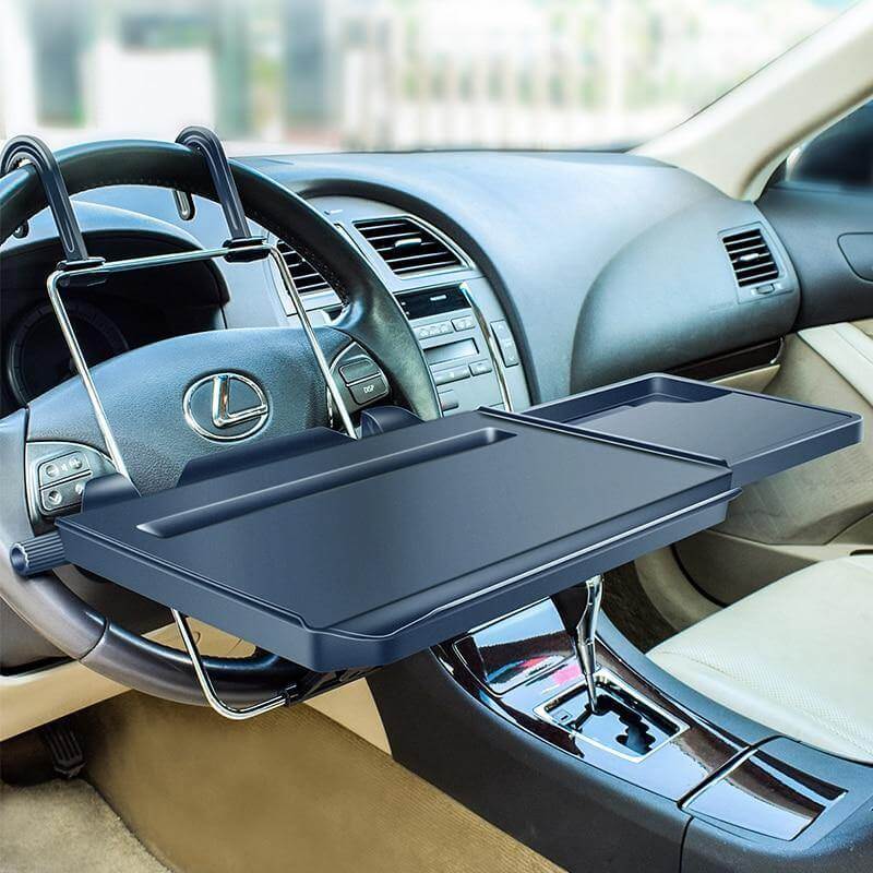 Car Desk Dual-Mount With Pull-Out Storage Drawer