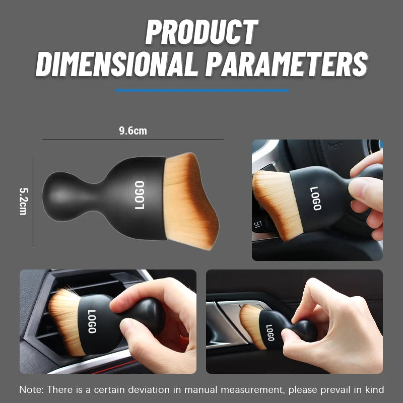 Car Detailing Brush Soft Bristles Non-Slip Handle Scratch-Safe