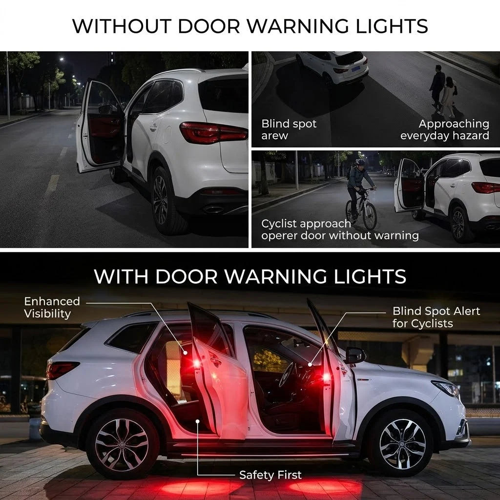 Car Door Warning Lights Wireless Automatic Flashing Waterproof