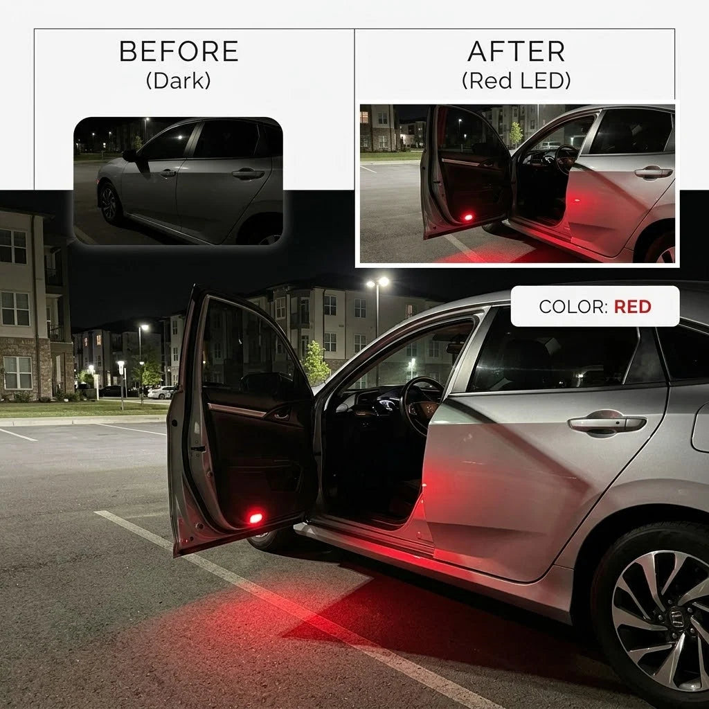 Car Door Warning Lights Wireless Automatic Flashing Waterproof