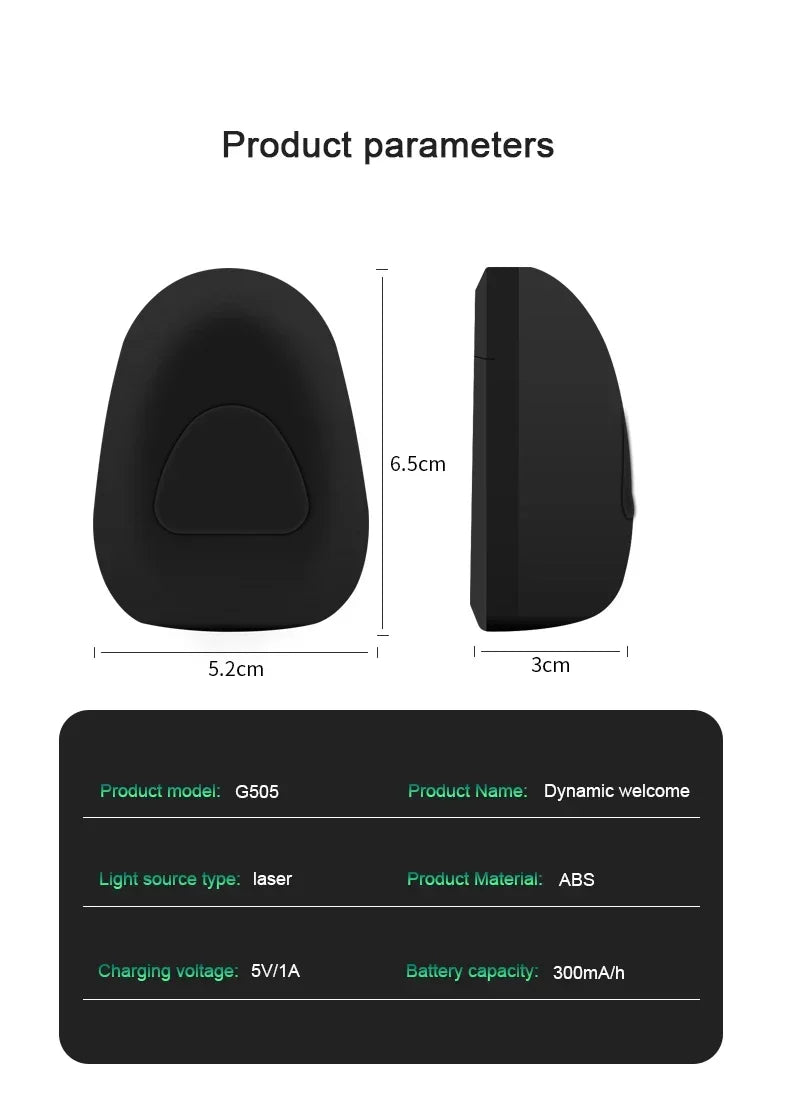 Car Door Welcome Light Dynamic Projection Rechargeable</|vq_kernel|>