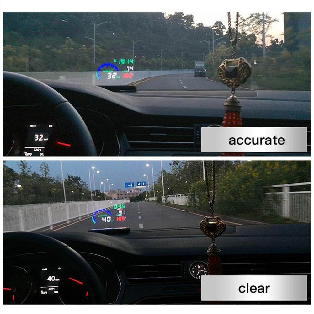 Car Head-Up Display OBD2 Compatible Adjustable LED Vehicle Monitor