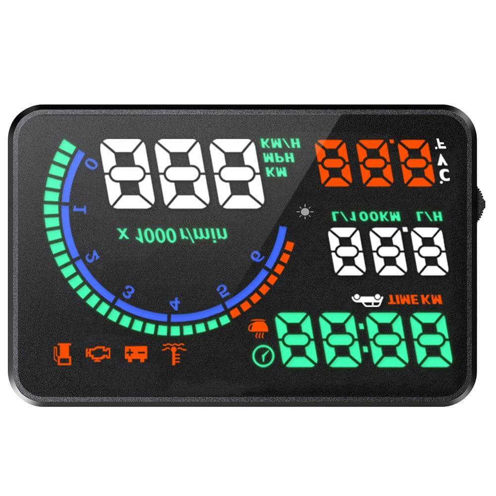 Car Head-Up Display OBD2 Compatible Adjustable LED Vehicle Monitor