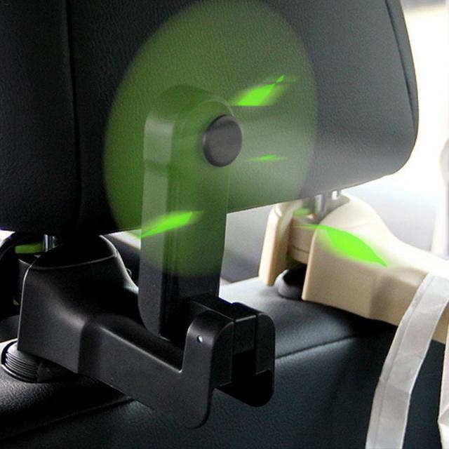 Car Headrest Fan Hook Three Speeds 22 lb Capacity