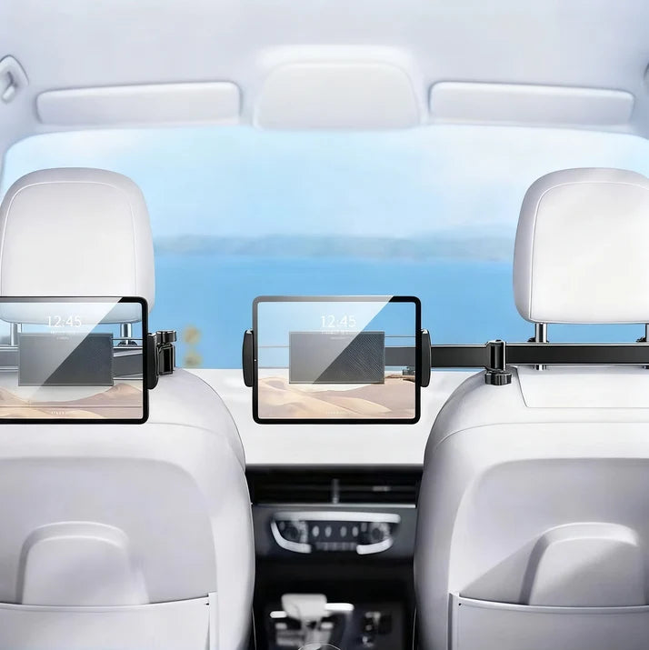 Car Headrest Tablet Holder Adjustable Foldable Aluminum 4–12.9 Inch Devices