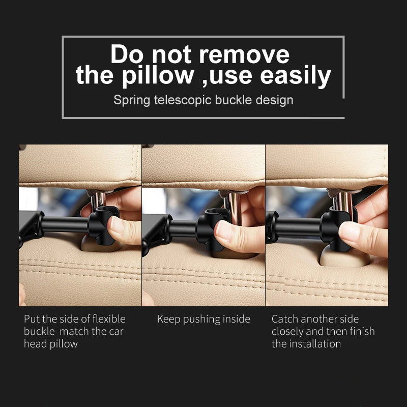 Car Headrest Tablet & Phone Holder 360° Rotating Mount