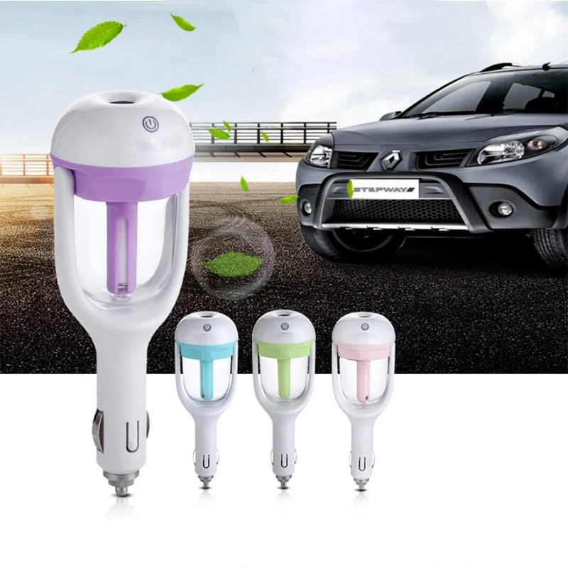 Car Humidifier Ultrasonic Cool Mist 1.7 Oz Tank Auto-Off