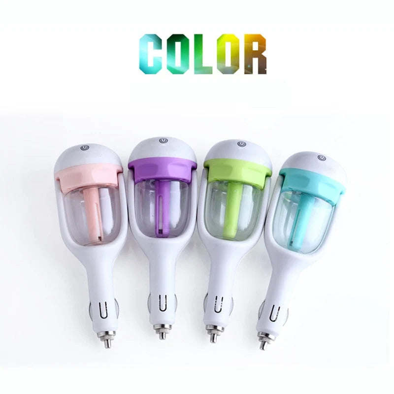 Car Humidifier Ultrasonic Cool Mist 1.7 Oz Tank Auto-Off