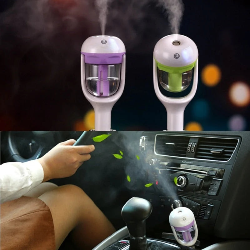 Car Humidifier Ultrasonic Cool Mist 1.7 Oz Tank Auto-Off