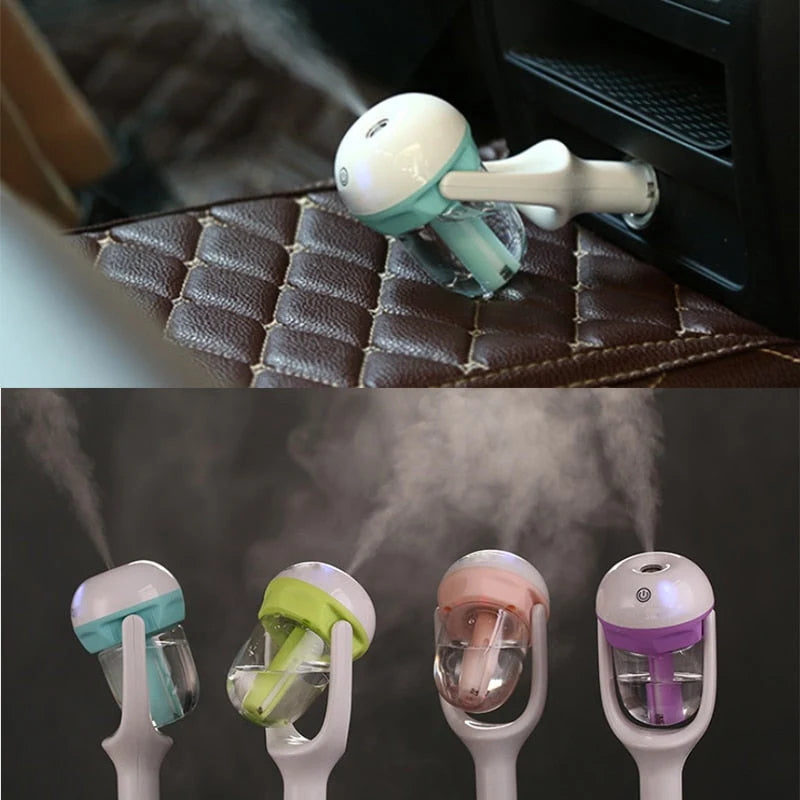 Car Humidifier Ultrasonic Cool Mist 1.7 Oz Tank Auto-Off