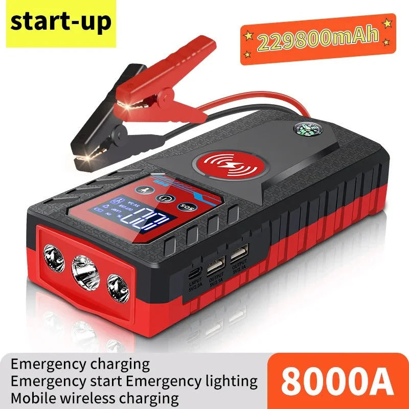 Car Jump Starter 8000A Power Bank LED Flashlight