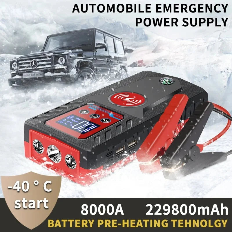 Car Jump Starter 8000A Power Bank LED Flashlight